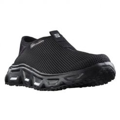 Buty do chodzenia męskie Salomon Reelax Moc. Czarne buty zimowe męskie Salomon, bez wzorów, z gumy, bez obcasa, bez zapięcia. Za 386.00 zł.
