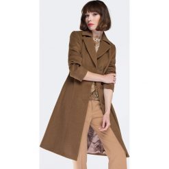 Płaszcz damski. Brązowe płaszcze damskie Wittchen, xl, bez wzorów, z materiału, bez kołnierzyka, bez kaptura. W wyprzedaży za 499.00 zł.