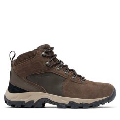Trekkingi Columbia. Brązowe botki męskie Columbia, bez wzorów, sportowe, bez obcasa, bez zapięcia. Za 389.99 zł.