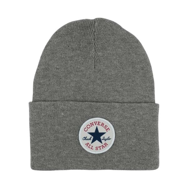 Czapka Converse sportowa. Szare czapki damskie Converse, na zimę, bez wzorów, z dzianiny, sportowe. Za 100.99 zł.
