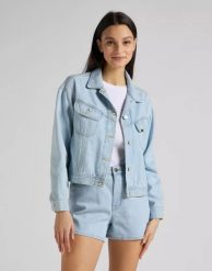 LEE RELAXED RIDER JKT DAMSKA KURTKA JEANSOWA JEANS BLEACHED ORE L55VGGQB 112145273. Kurtki damskie Lee, l, bez wzorów, z jeansu, bez kaptura. Za 299.99 zł.