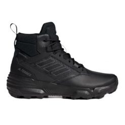 Buty zimowe męskie Adidas Terrex Unity Leather Mid RAIN.RDY czarne - GZ3325. Czarne buty zimowe męskie Adidas, na zimę, bez wzorów, bez obcasa, bez zapięcia. Za 378.99 zł.