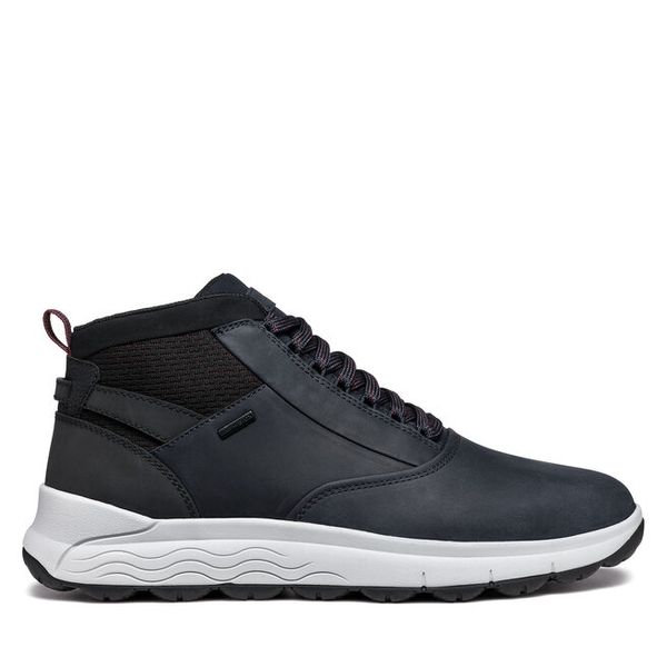 Trzewiki Geox. Czarne botki męskie Geox, bez wzorów, bez obcasa, bez zapięcia. Za 549.99 zł.