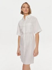 Calvin Klein Sukienka koszulowa K20K206697 Biały Relaxed Fit. Białe sukienki damskie Calvin Klein, bez wzorów, z lyocellu, bez kołnierzyka, bez ramiączek, koszulowe. Za 849.99 zł.
