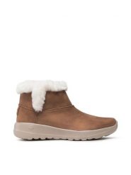 Skechers Botki Endeavor 144013/CSNT Brązowy. Brązowe botki damskie Skechers, bez wzorów, z materiału, bez obcasa, na płaskiej podeszwie, bez zapięcia. Za 285.59 zł.