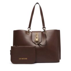 Torebka LOVE MOSCHINO. Brązowe shopperki damskie Love Moschino, bez wzorów, bez dodatków. Za 1,009.00 zł.
