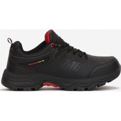 Czarno-Czerwone Buty Trekkingowe Phinine. Czarne trekkingi męskie Born2be, na lato, z nubiku, przed kostkę, bez zapięcia. Za 139.99 zł.