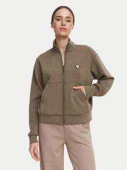 Guess Bluza V6YQ17 K4313 Khaki Regular Fit. Brązowe bluzy damskie Guess, s, z aplikacjami, z syntetyku, bez ramiączek, bez kaptura. Za 394.99 zł.