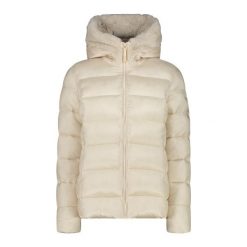 Damska kurtka z kapturem CMP. Białe kurtki sportowe damskie CMP, na zimę, l, bez wzorów, z puchu, bez ramiączek, z kapturem, narciarskie. W wyprzedaży za 339.99 zł.