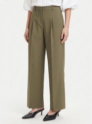 HUGO Spodnie materiałowe Tiana17 50564491 Zielony Relaxed Fit. Zielone spodnie materiałowe damskie Hugo, bez wzorów, z materiału. Za 1,059.00 zł.