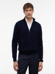 Tommy Hilfiger kardigan z zawartością kaszmiru Mężczyźni Bawełna niebieski, S. Niebieskie swetry męskie Tommy Hilfiger, m, bez wzorów, z bawełny, bez kołnierzyka, bez ramiączek. Za 569.95 zł.