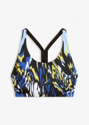 Sportowy biustonosz bikini bustier z szybkoschnącego materiału. Czarne bikini bonprix, bez wzorów. Za 87.99 zł.