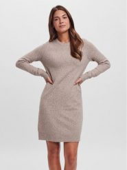 Vero Moda Sukienka dzianinowa 10215523 Beżowy Relaxed Fit. Brązowe sukienki damskie Vero Moda, l, bez wzorów, z dzianiny, bez kołnierzyka, bez ramiączek. Za 179.99 zł.