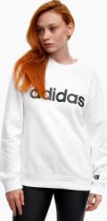 Adidas Bluza damska adidas Essentials Linear French Terry biała IC6879 L. Białe bluzy damskie Adidas, l, bez wzorów, bez ramiączek, bez kaptura. Za 198.86 zł.