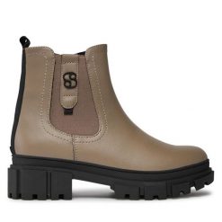 Botki s.Oliver. Brązowe botki damskie S.Oliver, bez wzorów, bez obcasa, na płaskiej podeszwie, bez zapięcia. Za 309.99 zł.