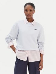 Tommy Hilfiger Bluza Script WW0WW49418 Błękitny Regular Fit. Niebieskie bluzy damskie Tommy Hilfiger, l, bez wzorów, z bawełny, bez ramiączek, bez kaptura. Za 299.99 zł.