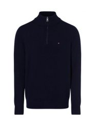 Tommy Hilfiger sweter z dzianiny Mężczyźni Wełna niebieski, M. Niebieskie swetry męskie Tommy Hilfiger, m, bez wzorów, z dzianiny, bez kołnierzyka, bez ramiączek. Za 429.95 zł.