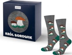 Soxo Kolorowe Męskie Skarpetki SOXO Król Borowik w opakowaniu 4045. Skarpety męskie Soxo, bez wzorów. Za 33.99 zł.