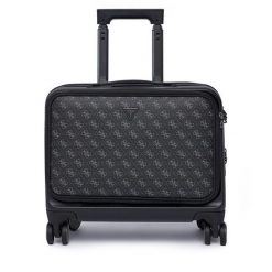 Walizka kabinowa Guess. Czarne walizki męskie Guess, z aplikacjami, małe. Za 639.99 zł.