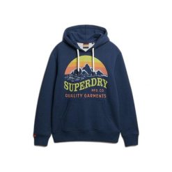 Bluza z kapturem Superdry Cl Great. Niebieskie bluzy męskie Superdry, m, bez wzorów, z kapturem. W wyprzedaży za 218.00 zł.