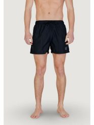 EA7 Emporio Armani Szorty kąpielowe 7M001677 AF13019 MC026 Czarny Regular Fit. Czarne kąpielówki męskie EA7 Emporio Armani, bez wzorów, z syntetyku. Za 273.05 zł.