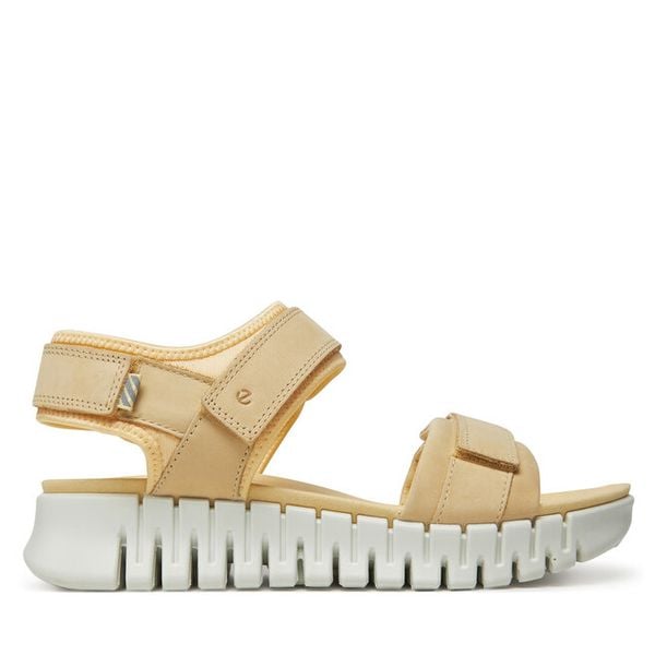 Sandały ECCO. Żółte sandały damskie ecco, bez wzorów, bez obcasa, na płaskiej podeszwie, bez zapięcia. Za 539.99 zł.