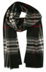 Szalik Biało-Czarny w Kratkę, Miękki, Firmy V.Fraas -Cashmink- Elegancki, Męski. Czerwone szaliki męskie V. Fraas, bez wzorów, z materiału. Za 65.00 zł.