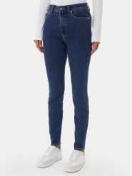 Calvin Klein Jeans Jeansy LV047E611G Granatowy Skinny Fit. Niebieskie jeansy damskie Calvin Klein Jeans, bez wzorów, z bawełny. Za 409.99 zł.
