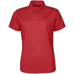 Damska Koszulka Polo. Czerwone bluzki damskie JUST COOL, bez wzorów, bez kołnierzyka, bez ramiączek. Za 64.99 zł.