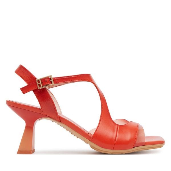 Sandały Hispanitas. Czerwone sandały damskie Hispanitas, bez wzorów, bez obcasa, na słupku, bez zapięcia. Za 479.99 zł.