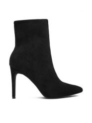 DeeZee Botki HXXS22051 Czarny. Czarne botki damskie DeeZee, bez wzorów, z materiału, bez obcasa, na szpilce, bez zapięcia. Za 189.99 zł.