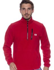 Męska kurtka Leone 1947 Apparel Micro Polar, ze stójką i zamkiem do połowy. Czerwone kurtki męskie LEONE 1947 APPAREL, l, z aplikacjami, z materiału, sportowe, bez kaptura. Za 63.11 zł.