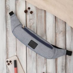 Nerka męska saszetka na pas jeansowa szara Paolo Peruzzi T-117-GRE. Szare saszetki i nerki męskie bez wzorów, z bawełny. Za 39.99 zł.