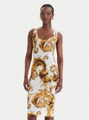Versace Jeans Couture Sukienka codzienna 80HAO946 JS533 Biały Slim Fit. Białe sukienki damskie Versace Jeans Couture, na co dzień, bez wzorów, z jeansu, bez kołnierzyka, bez ramiączek, proste. Za 776.99 zł.