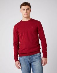 WRANGLER CREW KNIT MĘSKI SWETER KLASYCZNY BIKING RED W8A02PX2G 112141656. Czerwone swetry męskie Wrangler, l, bez wzorów, klasyczne, bez kołnierzyka, bez ramiączek. Za 139.99 zł.