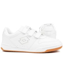Buty męskie sportowe na rzep Lotto TITANIS VL. Białe buty sportowe męskie Lotto, bez wzorów, bez zapięcia. Za 129.00 zł.