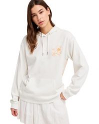 Bluza z kapturem damska SURF STOKED TERRY VINT. Białe bluzy damskie Roxy, l, bez wzorów, z bawełny, bez ramiączek, z kapturem. Za 167.99 zł.