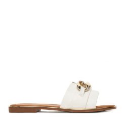 Klapki JENNY. Brązowe klapki damskie Jenny, bez wzorów, bez obcasa, bez zapięcia. Za 89.99 zł.