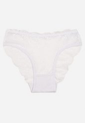 Białe Bawełniane Majtki Figi z Ozdobną Koronką Baelia. Białe majtki damskie Renee, z bawełny. Za 3.99 zł.