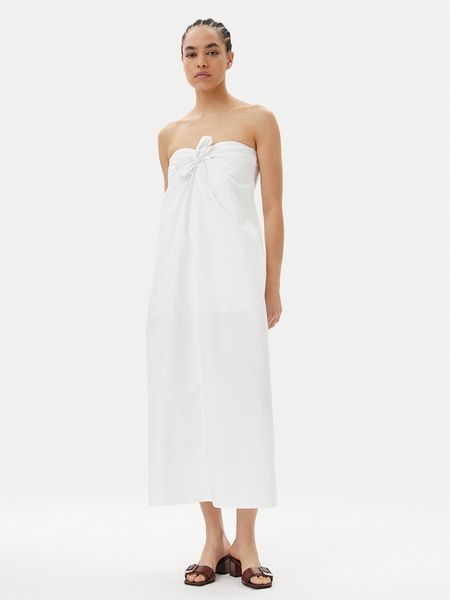 Herskind Sukienka letnia Chantelle 5568202 Biały Regular Fit. Białe sukienki damskie Herskind, na lato, bez wzorów, z bawełny, bez kołnierzyka, bez ramiączek. Za 449.99 zł.