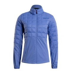 Kurtka hybrydowa damska Marmot Echo Featherless Hybrid. Niebieskie kurtki sportowe damskie Marmot, m, bez wzorów, bez ramiączek, bez kaptura, trekkingowe. Za 419.99 zł.