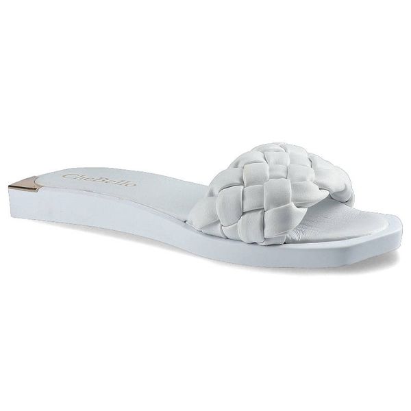 Białe Klapki Chebello Buty Modne Obuwie Na Lato. Białe klapki damskie CheBello, na lato, bez wzorów, ze skóry, bez obcasa, bez zapięcia. Za 199.00 zł.