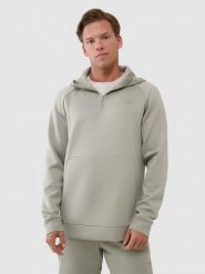 4F Bluza treningowa regular szybkoschnąca męska - khaki L. Brązowe bluzy sportowe męskie 4F, l, bez wzorów, z dzianiny, z kapturem, do biegania. W wyprzedaży za 159.99 zł.