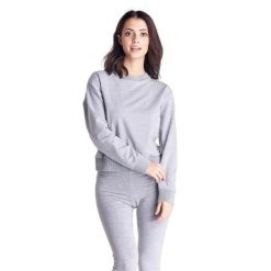 Damska bluza z okrągłym dekoltem Greysongreys. Szare bluzy damskie LEONE 1947 APPAREL, l, bez wzorów, z tkaniny, sportowe, bez ramiączek, bez kaptura. Za 273.65 zł.