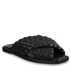 Klapki Gant. Czarne klapki damskie GANT, bez wzorów, bez obcasa, bez zapięcia. Za 449.99 zł.