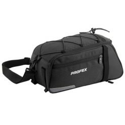 Torba rowerowa na bagażnik Profex Black Lux 10 L. Czarne torby na ramię męskie PROFEX, z poliesteru, na ramię. Za 49.99 zł.