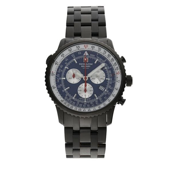 Zegarek Swiss Alpine Military. Czarne zegarki męskie Swiss Alpine Military, bez wzorów. Za 1,299.00 zł.
