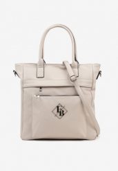 Szara Torebka Typu Shopper z Paskiem Crossbody Zdobiona Aplikacją Idaniela. Szare shopperki damskie Renee, z aplikacjami, z jeansu, na ramię, zdobione, bez dodatków. Za 109.99 zł.