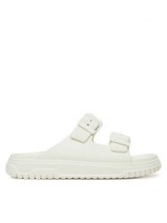Armani Exchange Klapki XDP043 XV821 00894 Biały. Białe klapki damskie Armani Exchange, bez wzorów, ze skóry, bez obcasa, bez zapięcia. Za 209.99 zł.