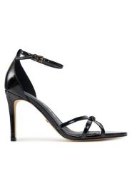 Guess Sandały FLJSPR PAF03 Czarny. Czarne sandały damskie Guess, z aplikacjami, ze skóry, bez obcasa, na szpilce, bez zapięcia. Za 479.99 zł.